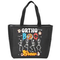 Ortho Orthopedic Halloween Boo Crew Skeleton Dancing Nurse Zip Tote Bag