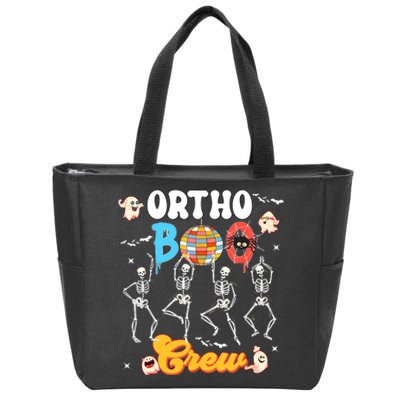 Ortho Orthopedic Halloween Boo Crew Skeleton Dancing Nurse Zip Tote Bag