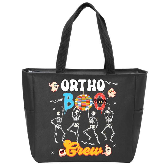 Ortho Orthopedic Halloween Boo Crew Skeleton Dancing Nurse Zip Tote Bag