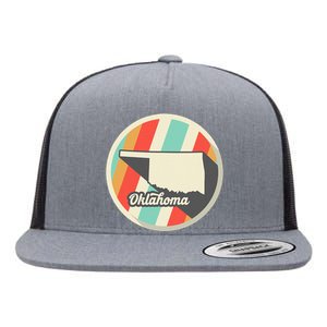 Oklahoma Ok Home State Retro Teal Flat Bill Trucker Hat