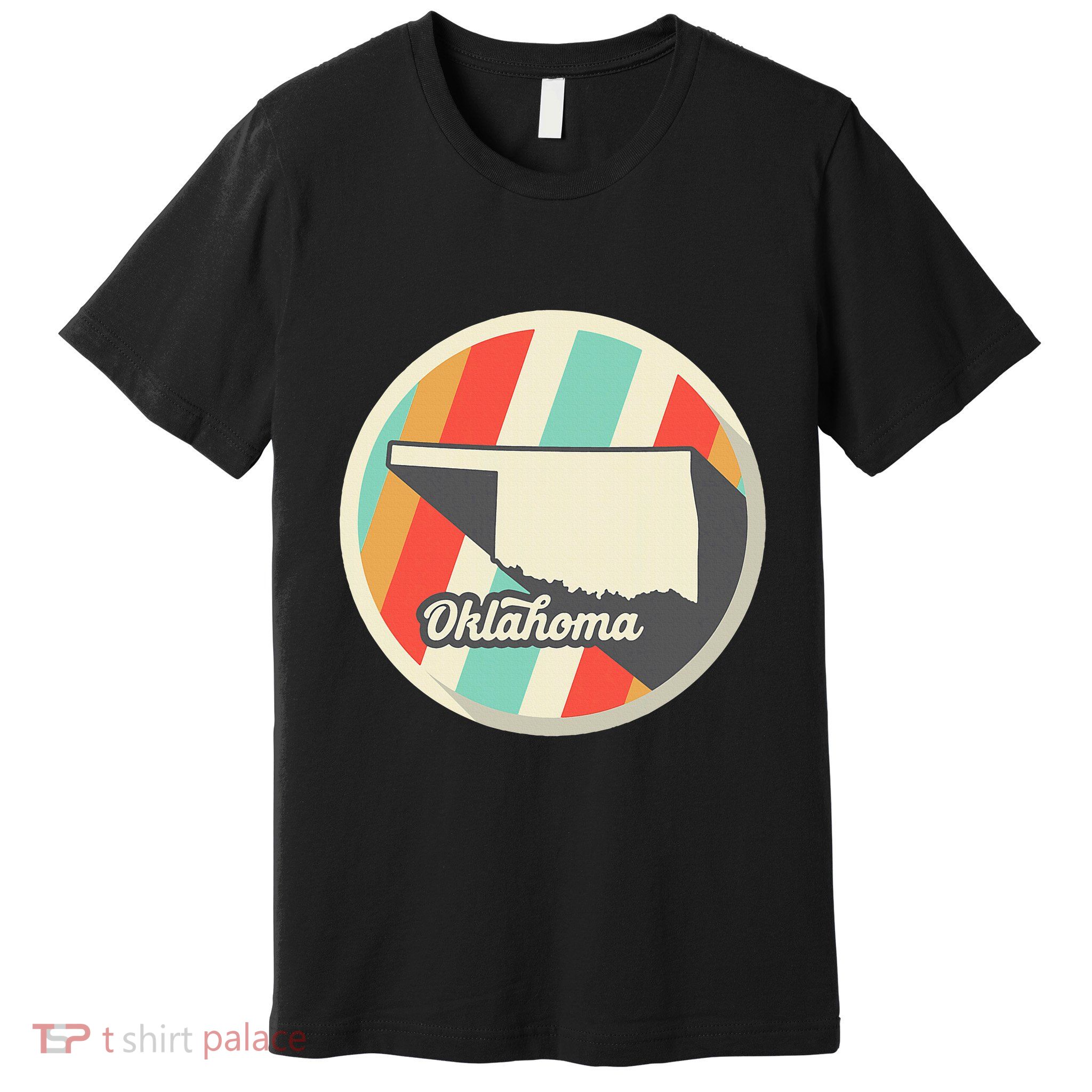 Oklahoma Ok Home State Retro Teal Premium T-Shirt
