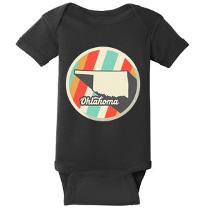 Oklahoma Ok Home State Retro Teal Baby Bodysuit