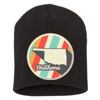 Oklahoma Ok Home State Retro Teal Short Acrylic Beanie