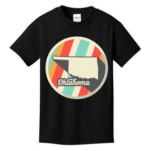 Oklahoma Ok Home State Retro Teal Kids T-Shirt