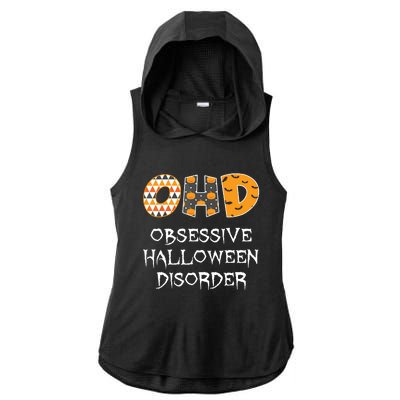 O.H.D. Obsessive Halloween Disorder Halloween Ladies PosiCharge Tri-Blend Wicking Draft Hoodie Tank