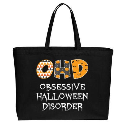 O.H.D. Obsessive Halloween Disorder Halloween Cotton Canvas Jumbo Tote