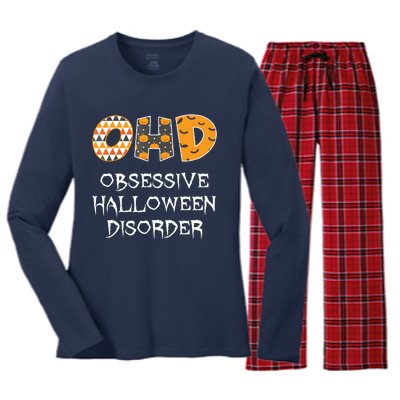 O.H.D. Obsessive Halloween Disorder Halloween Women's Long Sleeve Flannel Pajama Set 