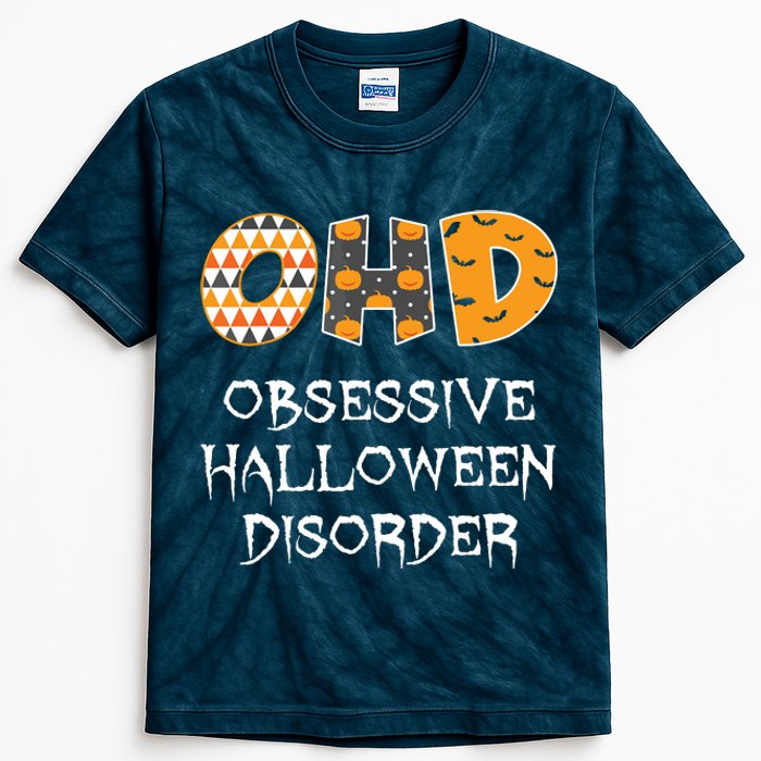 O.H.D. Obsessive Halloween Disorder Halloween Kids Tie-Dye T-Shirt