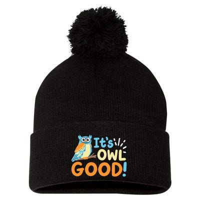 Owl Owls ItS Owl Good Pom Pom 12in Knit Beanie