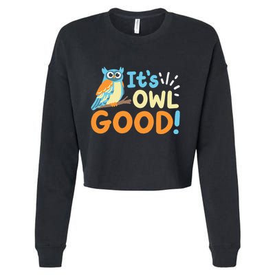 Owl Owls ItS Owl Good Cropped Pullover Crew