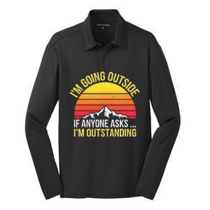 Outstanding Outside If Anyone Asks Funny Hiking Mountain Silk Touch Performance Long Sleeve Polo