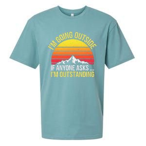 Outstanding Outside If Anyone Asks Funny Hiking Mountain Sueded Cloud Jersey T-Shirt