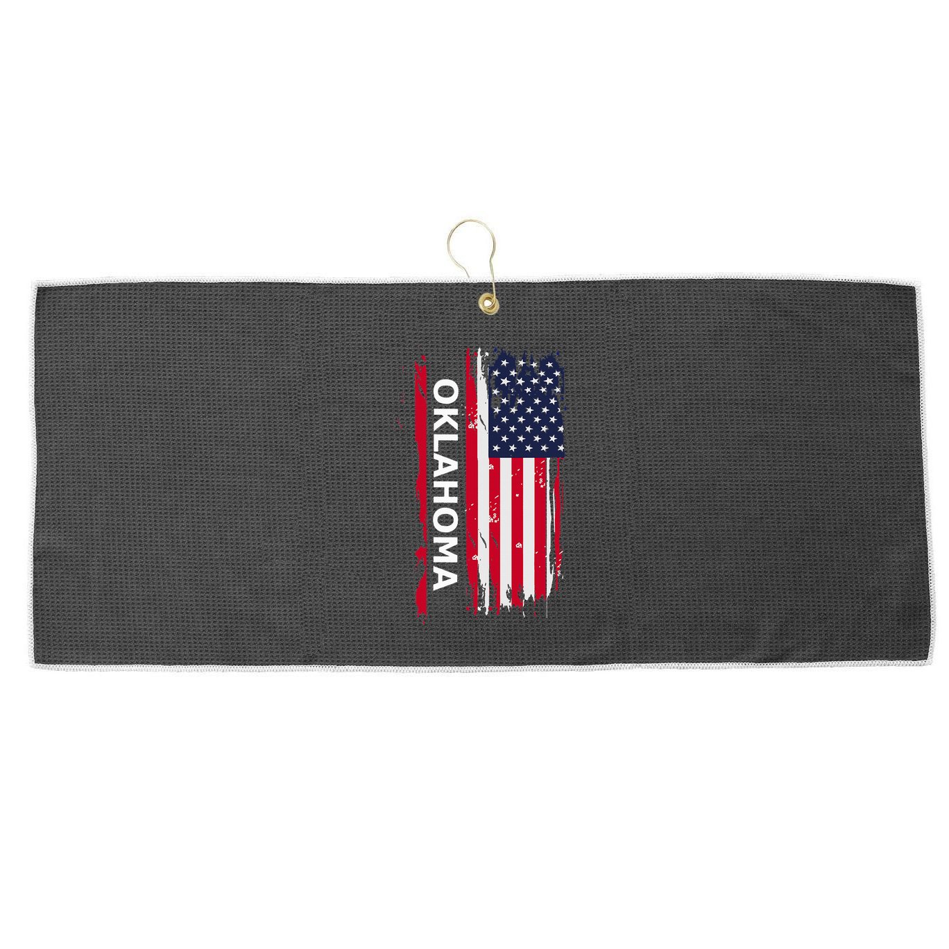 Oklahoma Large Microfiber Waffle Golf Towel
