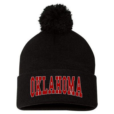 Oklahoma Pom Pom 12in Knit Beanie