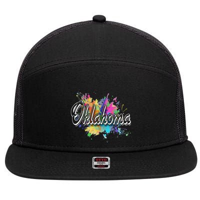 Oklahoma 7 Panel Mesh Trucker Snapback Hat