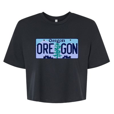 Oregon OR License Plate Classic Bella+Canvas Jersey Crop Tee