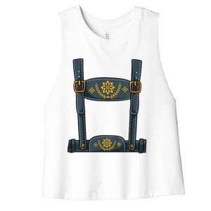 Oktoberfest Outfit Lederhosen Costume Women's Racerback Cropped Tank