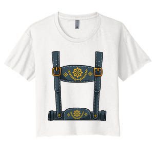 Oktoberfest Outfit Lederhosen Costume Women's Crop Top Tee