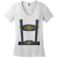 Oktoberfest Outfit Lederhosen Costume Women's V-Neck T-Shirt