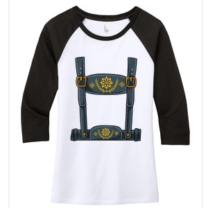 Oktoberfest Outfit Lederhosen Costume Women's Tri-Blend 3/4-Sleeve Raglan Shirt