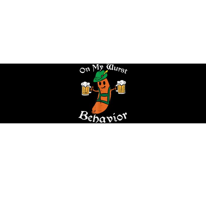 Oktoberfest On My Wurst Behavior Funny German Bumper Sticker