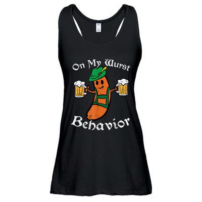 Oktoberfest On My Wurst Behavior Funny German Ladies Essential Flowy Tank