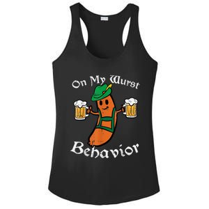 Oktoberfest On My Wurst Behavior Funny German Ladies PosiCharge Competitor Racerback Tank