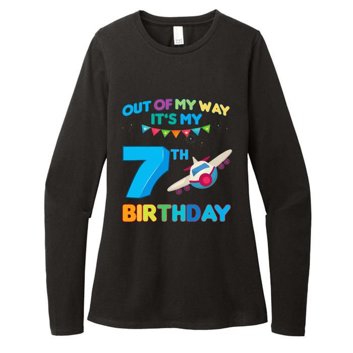 Out of my way it's my 7th birthday aviation airplane Womens CVC Long Sleeve Shirt