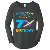 Out of my way it's my 7th birthday aviation airplane Women's Perfect Tri Tunic Long Sleeve Shirt