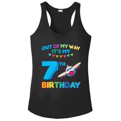 Out of my way it's my 7th birthday aviation airplane Ladies PosiCharge Competitor Racerback Tank