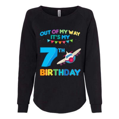 Out of my way it's my 7th birthday aviation airplane Womens California Wash Sweatshirt