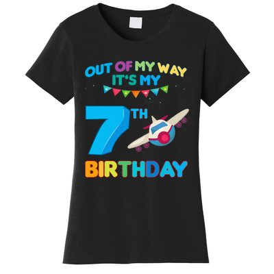 Out of my way it's my 7th birthday aviation airplane Women's T-Shirt