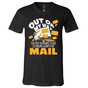 Out Of My Way Postal Worker Mailman Postman Mail Carrier V-Neck T-Shirt