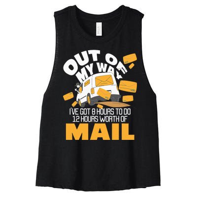 Out Of My Way Postal Worker Mailman Postman Mail Carrier Women's Racerback Cropped Tank