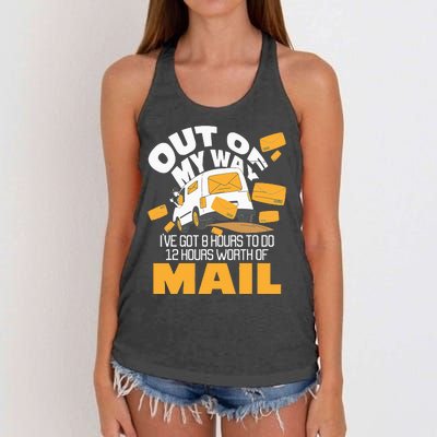 Out Of My Way Postal Worker Mailman Postman Mail Carrier Women's Knotted Racerback Tank