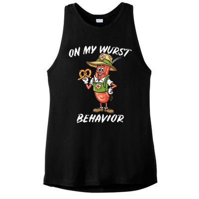 Oktoberfest On My Wurst Behavior Ladies PosiCharge Tri-Blend Wicking Tank