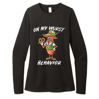 Oktoberfest On My Wurst Behavior Womens CVC Long Sleeve Shirt