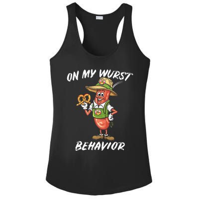 Oktoberfest On My Wurst Behavior Ladies PosiCharge Competitor Racerback Tank