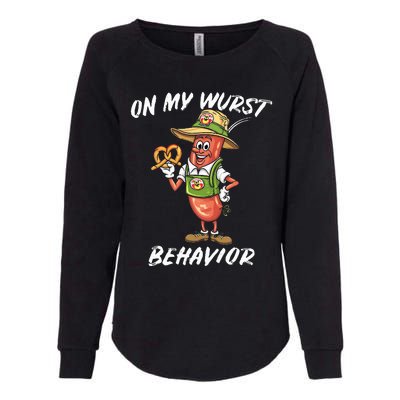 Oktoberfest On My Wurst Behavior Womens California Wash Sweatshirt