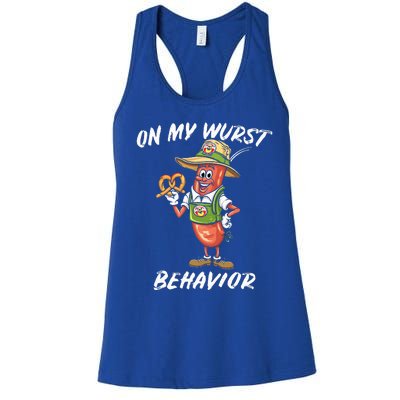 Oktoberfest On My Wurst Behavior Women's Racerback Tank