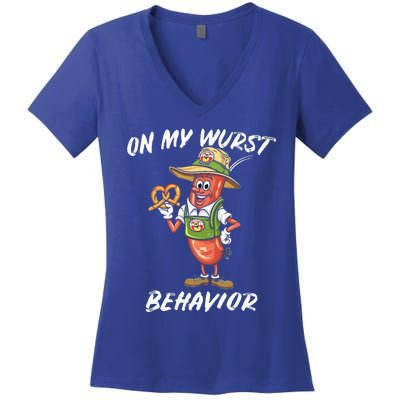 Oktoberfest On My Wurst Behavior Women's V-Neck T-Shirt