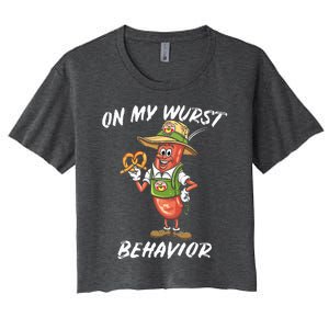 Oktoberfest On My Wurst Behavior Women's Crop Top Tee