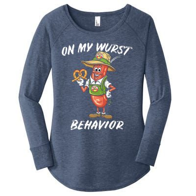 Oktoberfest On My Wurst Behavior Women's Perfect Tri Tunic Long Sleeve Shirt