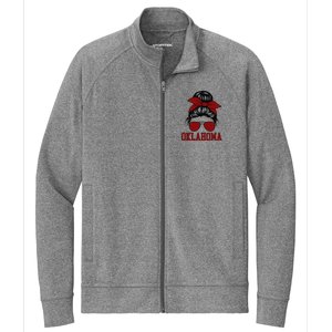 Oklahoma Ok Messy Bun Varsity Sports Stretch Full-Zip Cadet Jacket