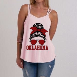 Oklahoma Ok Messy Bun Varsity Sports Women's Strappy Tank