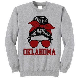 Oklahoma Ok Messy Bun Varsity Sports Tall Sweatshirt