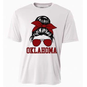 Oklahoma Ok Messy Bun Varsity Sports Cooling Performance Crew T-Shirt