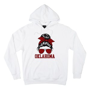 Oklahoma Ok Messy Bun Varsity Sports Hoodie