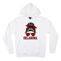 Oklahoma Ok Messy Bun Varsity Sports Hoodie