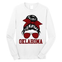 Oklahoma Ok Messy Bun Varsity Sports Long Sleeve Shirt